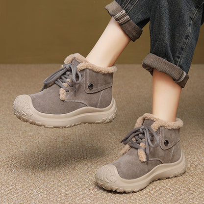 Casual Anti-slip Versatile Lace-up Short Boots