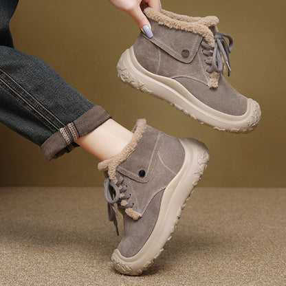 Casual Anti-slip Versatile Lace-up Short Boots