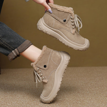 Casual Anti-slip Versatile Lace-up Short Boots