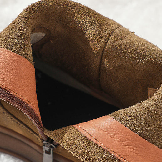 Retro Cracked Leather Versatile Chelsea Boots 35-42