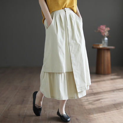 Summer Casual Versatile Linen Irregular Skirt