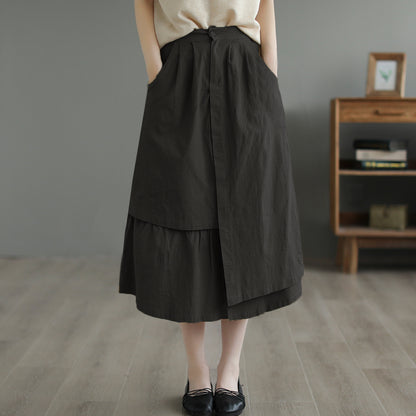 Summer Casual Versatile Linen Irregular Skirt