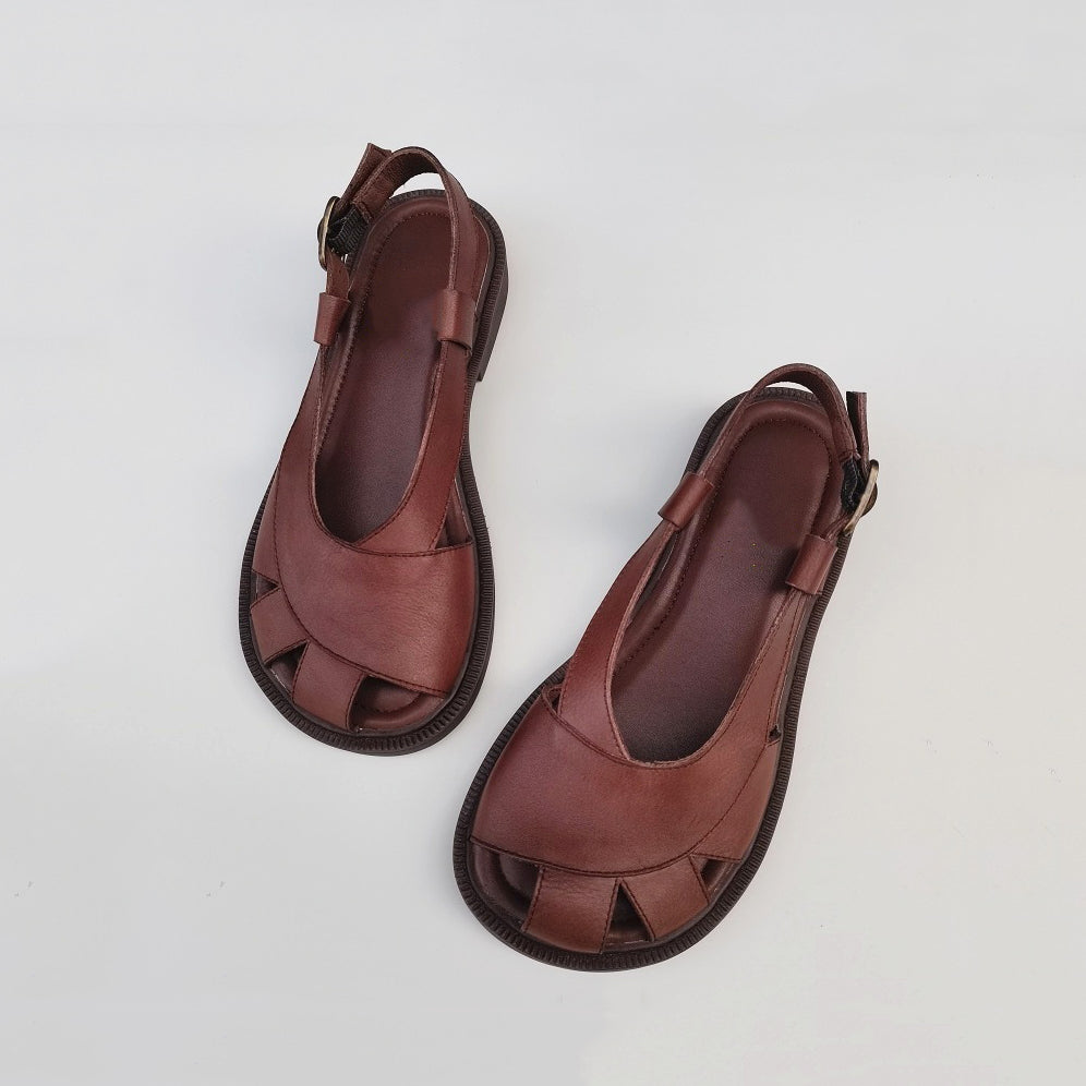 Retro hot sale leather sandals