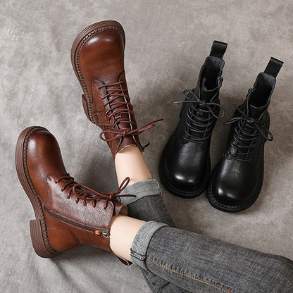 British Style Handmade Side Zipper Martin Boots