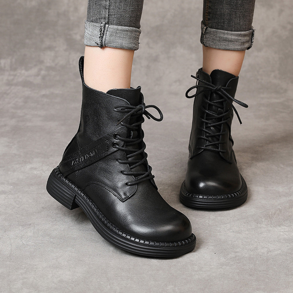 British Style Handmade Side Zipper Martin Boots