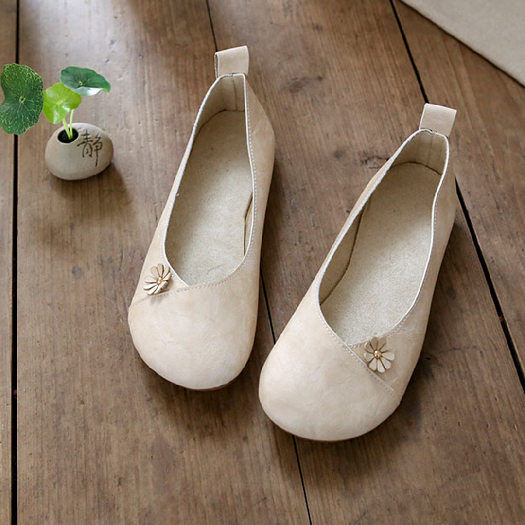 Retro Applique Handmade Soft Comfortable Flat Shoes