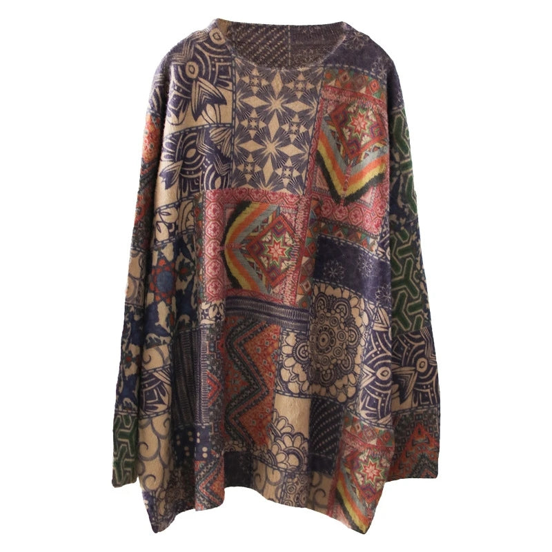 Women Soft Floral Loose Fit Sweater – Retrosia